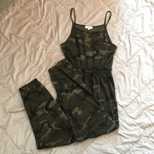 GB Girls large army camo elastic waist jumpsuit